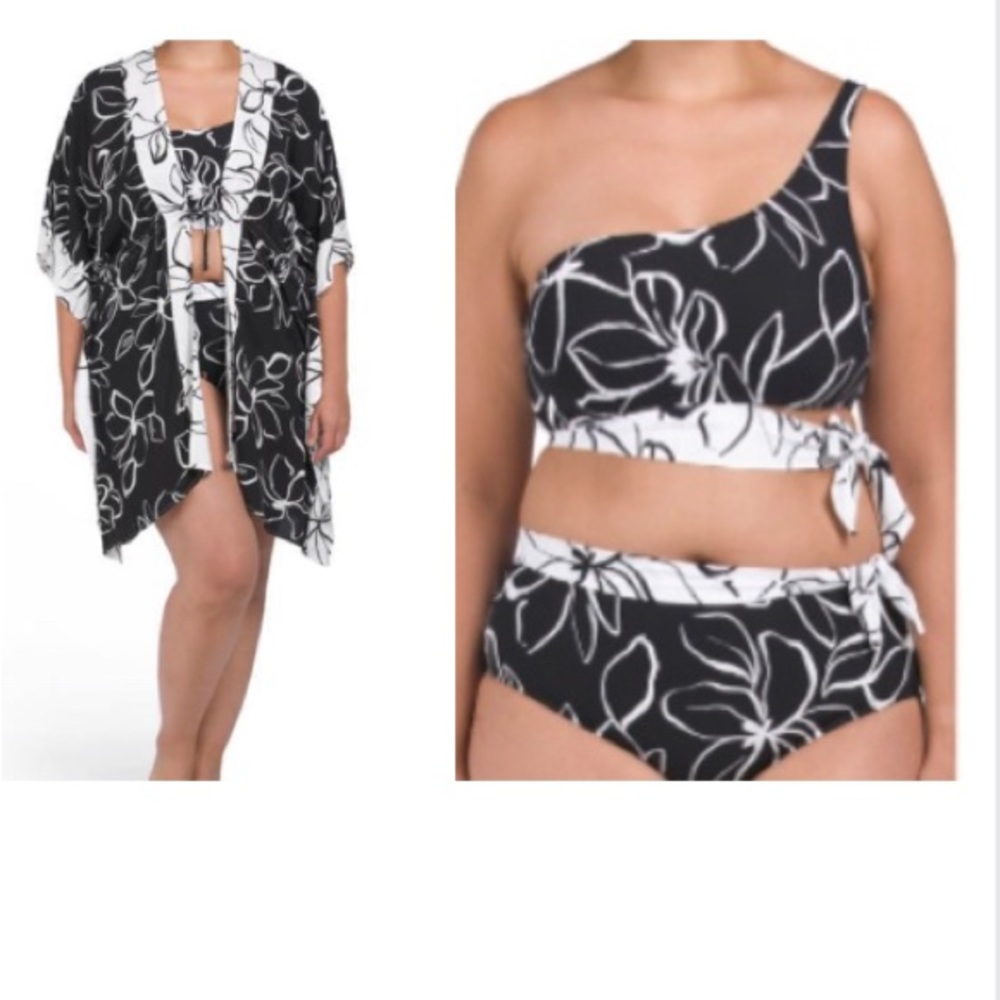 La Blanca plus Bikini and Kimono (3 pc set)